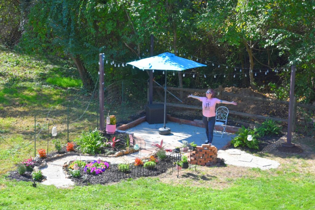 Amanda finally finished with her patio.
